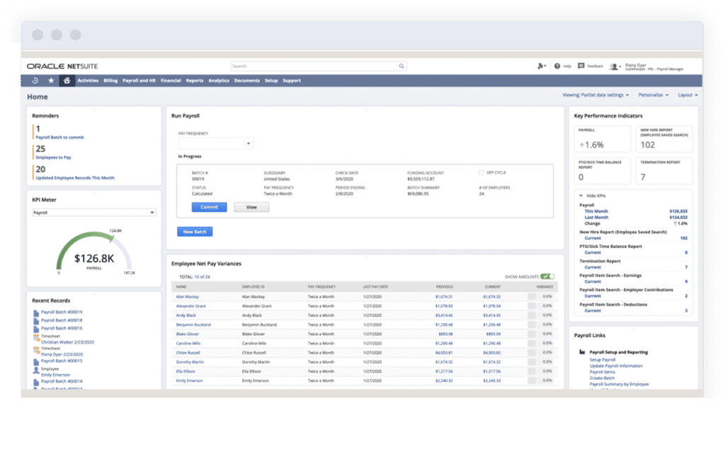 netsuite payroll automation employee pay